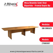 Mesa Reunião Semi-Oval Bipartida - Frontal Duplo Bp 